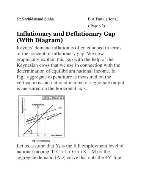 Inflationary and Deflationary Gap (With Diagram) | Lecture notes ...