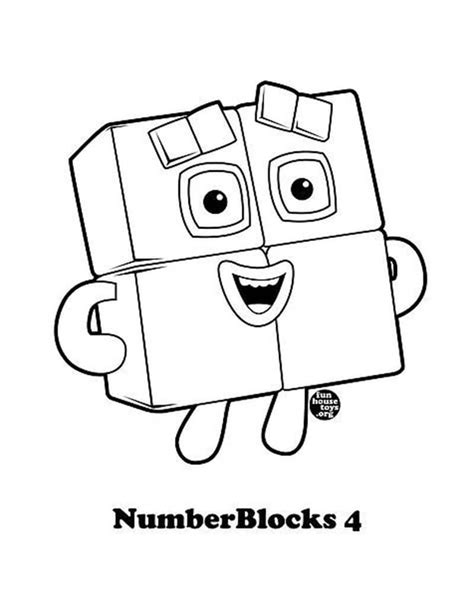 Numberblocks 4 coloring page - Download, Print or Color Online for Free