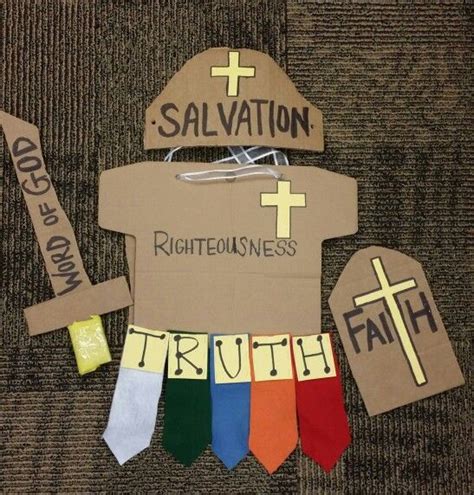 Armor of God DIY costume 1 cardboard box, felt, construction paper, sharpie, glue stick, and ...