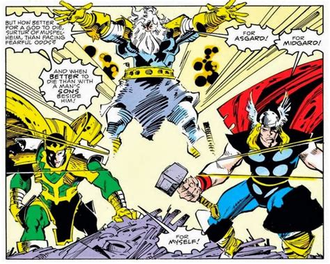 Odin, Thor, and Loki team-up in a classic panel from Walt Simonson 's iconic 80's Thor run ...