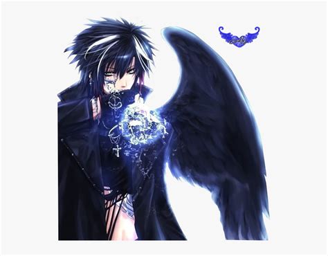 Anime Fallen Angel Male , Png Download - Anime Black Angel Wings, Transparent Png - kindpng