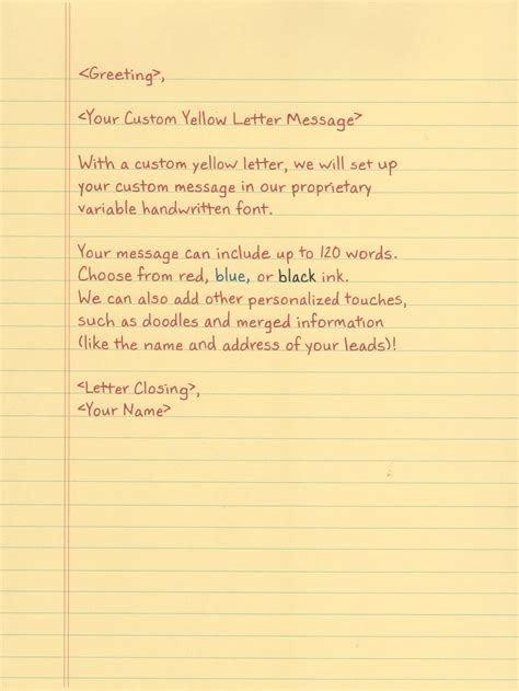 Custom Message Real Estate Yellow Letter - Yellow Letters Complete