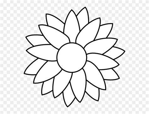 Flower Free Rhinestone Template Downloads - Sunflower Flower Coloring Pages Clipart (#42851 ...