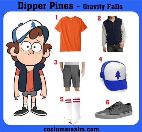 Dress Like Dipper Pines From Gravity Falls, Dipper Pines Costume For ...