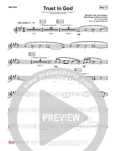 Trust In God Alto Sax Sheet Music PDF (Elevation Worship / Chris Brown) - PraiseCharts