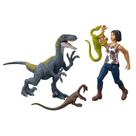 Buy Jurassic World Camp Cretaceous Sammy, Velociraptor and 2 Compys Human and Dino Pack with 2 ...