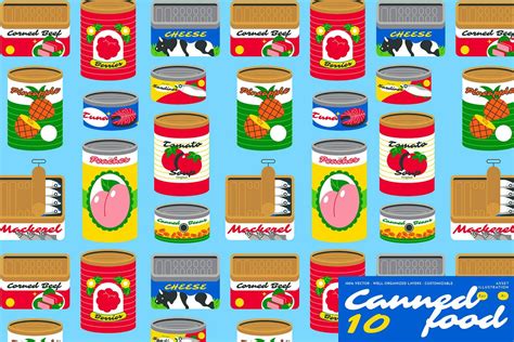 Blue Can Food Illustration Set - Zenzest - Medium
