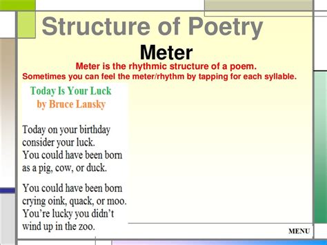 Structure of poetry