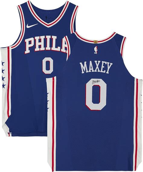 Tyrese Maxey Philadelphia 76ers Autographed Nike 2020-21 Blue Icon ...