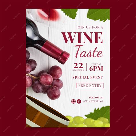 Free Vector | Hand drawn wine tasting invitation