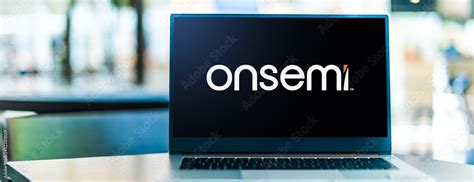 Laptop computer displaying logo of onsemi Stock Photo | Adobe Stock