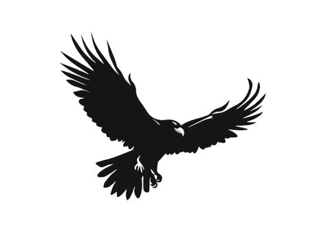 Premium Vector | Eagle in flight silhouette vector illustration