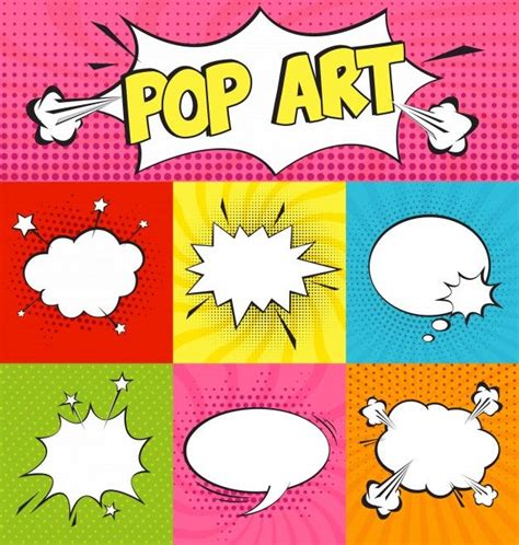 Free Vector | Set of comic speech bubbles in pop art style | Pop art, Pop art comic, Art lessons