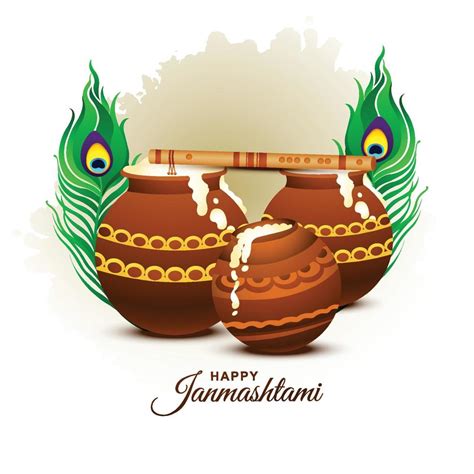 Happy janmashtami festival illustration of dahi handi celebration background 9967449 Vector Art ...