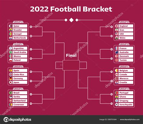 Fifa World Cup World Cup 2022 Football Tournament Bracket Soccer Stock ...