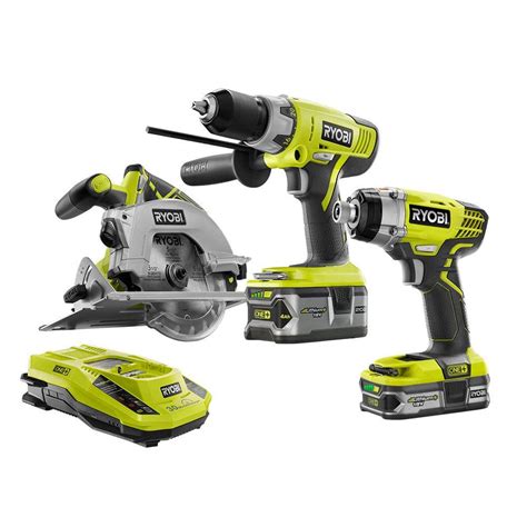 Ryobi 18-Volt ONE+ Lithium-Ion Cordless Combo Kit (3-Tool)-P1878 - The ...