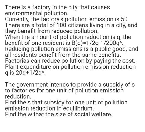 Solved There is a factory in the city that causes | Chegg.com