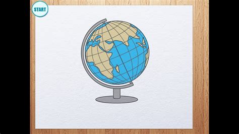 How to draw globe - YouTube