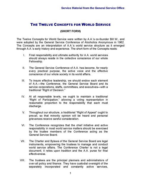 The Twelve Concepts for World Services (Short Form) | Alcoholics Anonymous