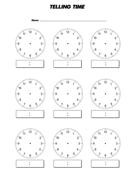 Clock Face Worksheets to Print | Activity Shelter