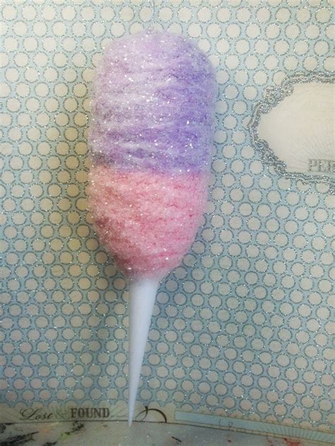 pink and purple cotton candy ornament by sugarcookiedolls on Etsy