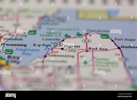 Pigeon michigan map hi-res stock photography and images - Alamy