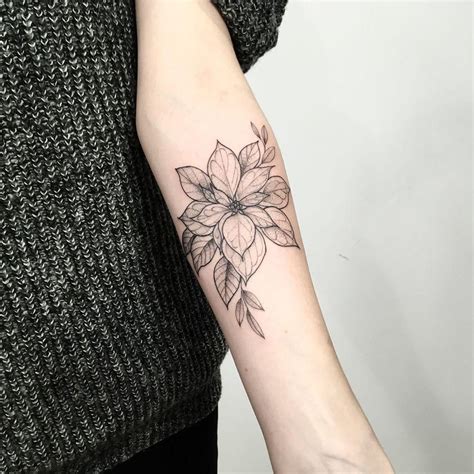 Poinsettia tattoo | Forearm flower tattoo, Flower tattoo, Flower tattoos