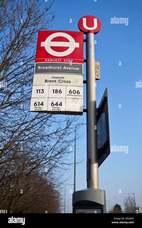 Bus stop sign, London, England, UK Stock Photo - Alamy