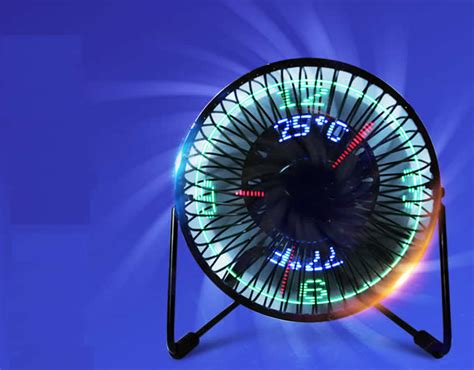 USB Portable Desktop LED Clock Fan With Real Time and Temperature ...