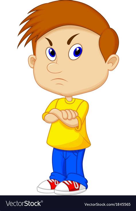 Vector illustration of Angry boy cartoon. Download a Free Preview or High Quality Adobe ...