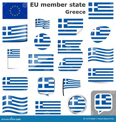 Flags with Country Colors of Greece Stock Vector - Illustration of ...