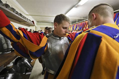 Vatican Swiss Guard swore in 40 recruits in ceremony | Daily Mail Online