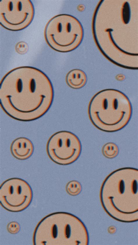 Happy face aesthetic wallpaper | Хиппи обои, Богемные обои, Горошек обои