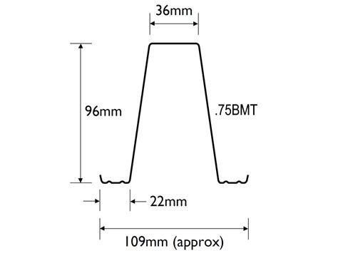 96mm Top Hat Metal Battens - Online Roofing Australia