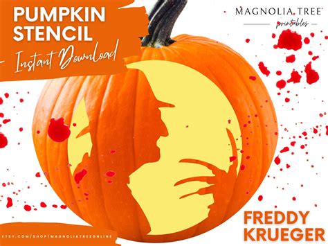 Freddy Krueger Printable Pumpkin Carving Stencil: Easy-to-carve ...