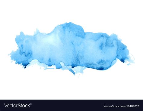 Watercolor blue cloud Royalty Free Vector Image