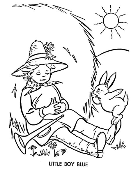 BlueBonkers: Nursery Rhymes Coloring Page Sheets - Little Boy Blue ...