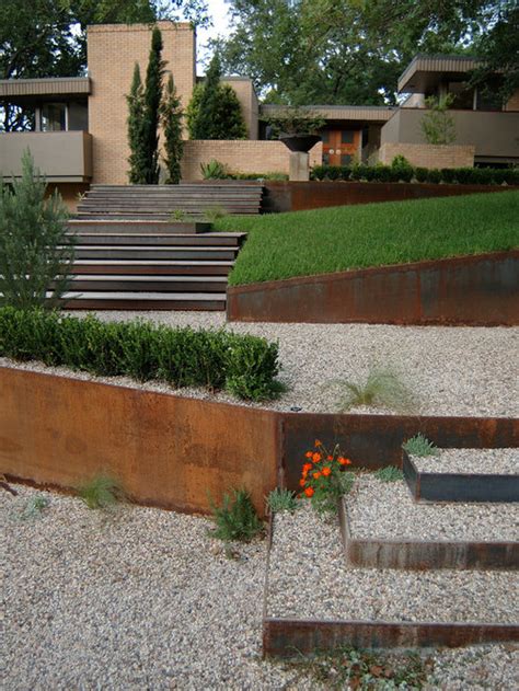 Corten Steel Retaining Wall Home Design Ideas, Pictures, Remodel and Decor