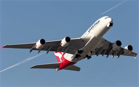 Airbus A380-800 of Qantas Airways While Climbing Sky | Aircraft ...