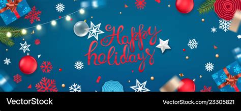 Happy holidays banner christmas background xmas Vector Image