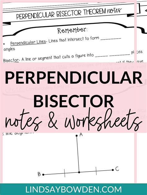 Perpendicular Bisector Notes and Worksheets - Lindsay Bowden in 2022 | High school geometry ...