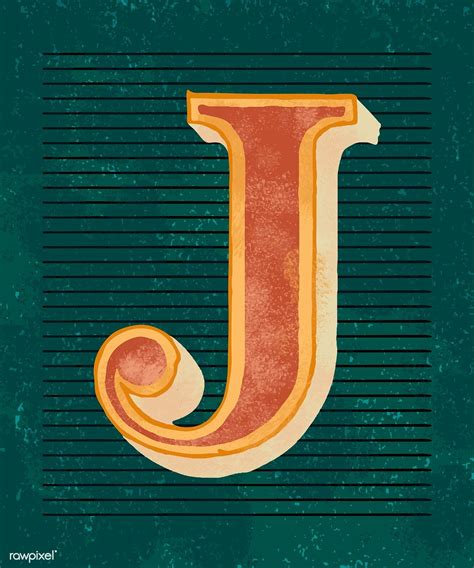 Vintage Typography: Capital Letter J