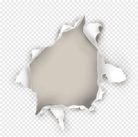 Paper hole effect elements, tear, break paper, white png | PNGWing