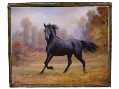 Second Life Marketplace - Black Horse Oil Painting