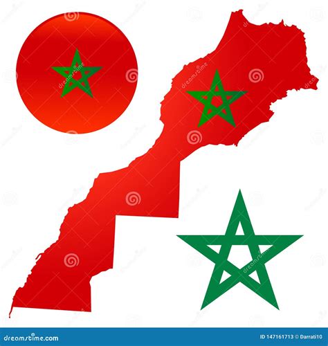 Map Flag Morocco Vector Illustration Stock Vector - Illustration of banner, cartography: 147161713