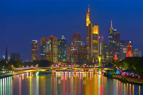 Business District in Frankfurt am Main Stock Photo - Image of bridge ...