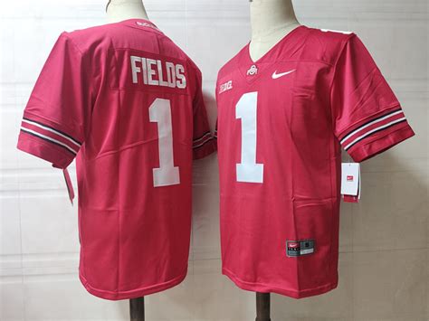 Mens #1 Justin Fields Ohio State Buckeyes Nike Stitched Scarlet College Football Game Jersey S-3XL