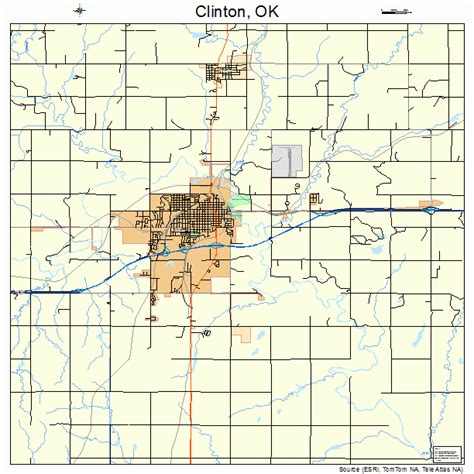 Clinton Oklahoma Street Map 4015400