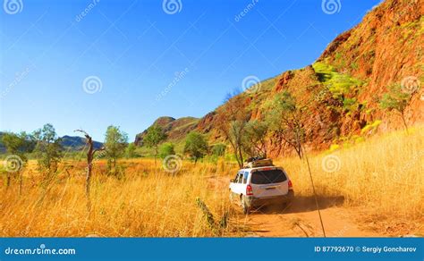 Outback Australia - Driving a 4x4 Four Wheel Drive To Camping Spot Near Lake Argyle Stock Photo ...