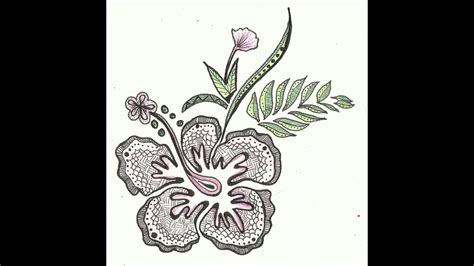 Zentangle Flower - YouTube